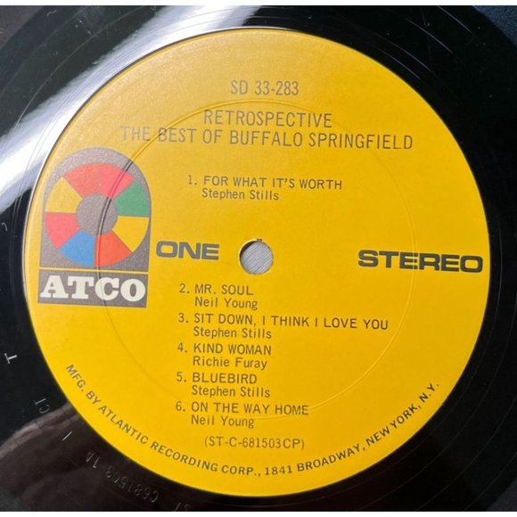 The Best of Buffalo Springfield Retrospective Vinyl LP 1969 Atco Records Shrink - Picture 2 of 7